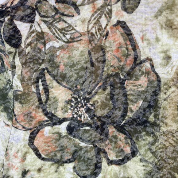 Ruby Rd Blouse Petite Large PL Floral Ruby Rd Sage Green Floral Blouse Studded - Picture 5 of 12